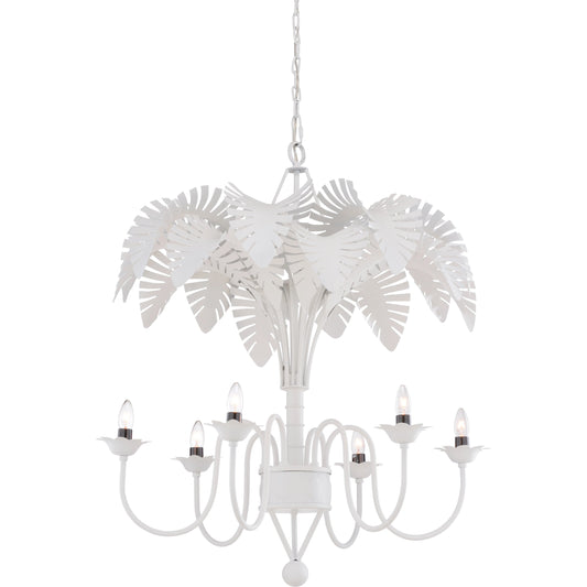 Fern Chandelier by Chelsea House in white. Made from iron in a modern style.