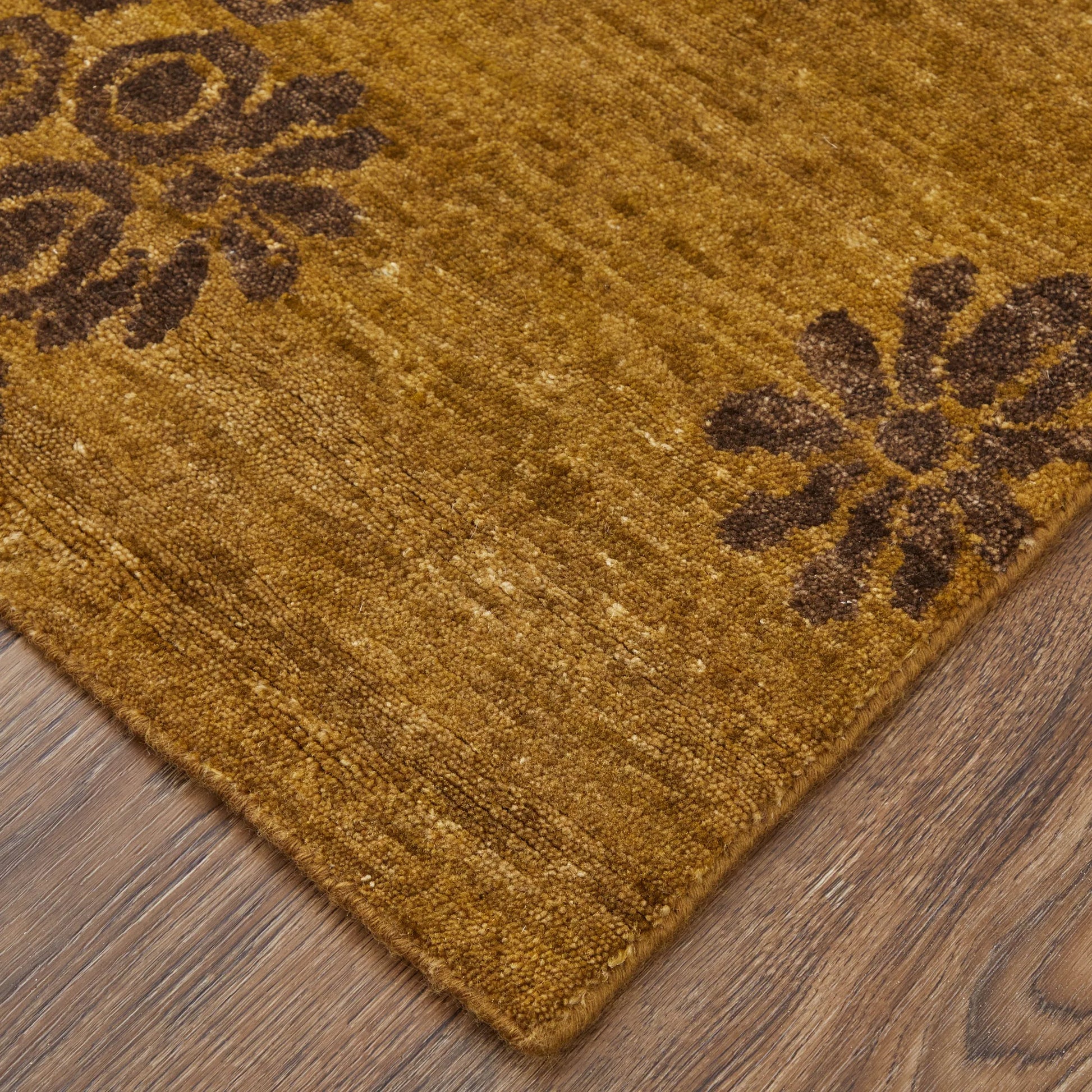Cordonnet Rug - 7152F by Feizy in green, rust. Made from wool in a unique style.