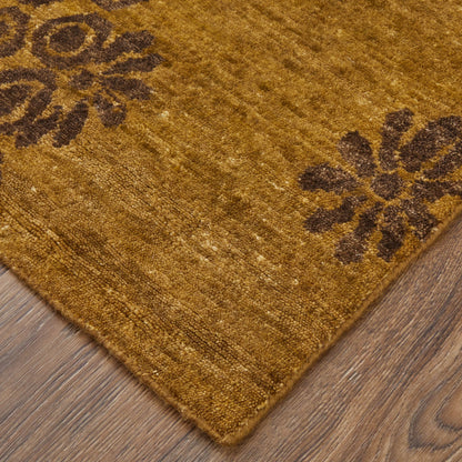 Cordonnet Rug - 7152F by Feizy in green, rust. Made from wool in a unique style.