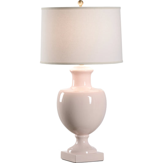 Greenwich Lamp by Chelsea House in salmon glaze. Made from ceramic in a modern style.