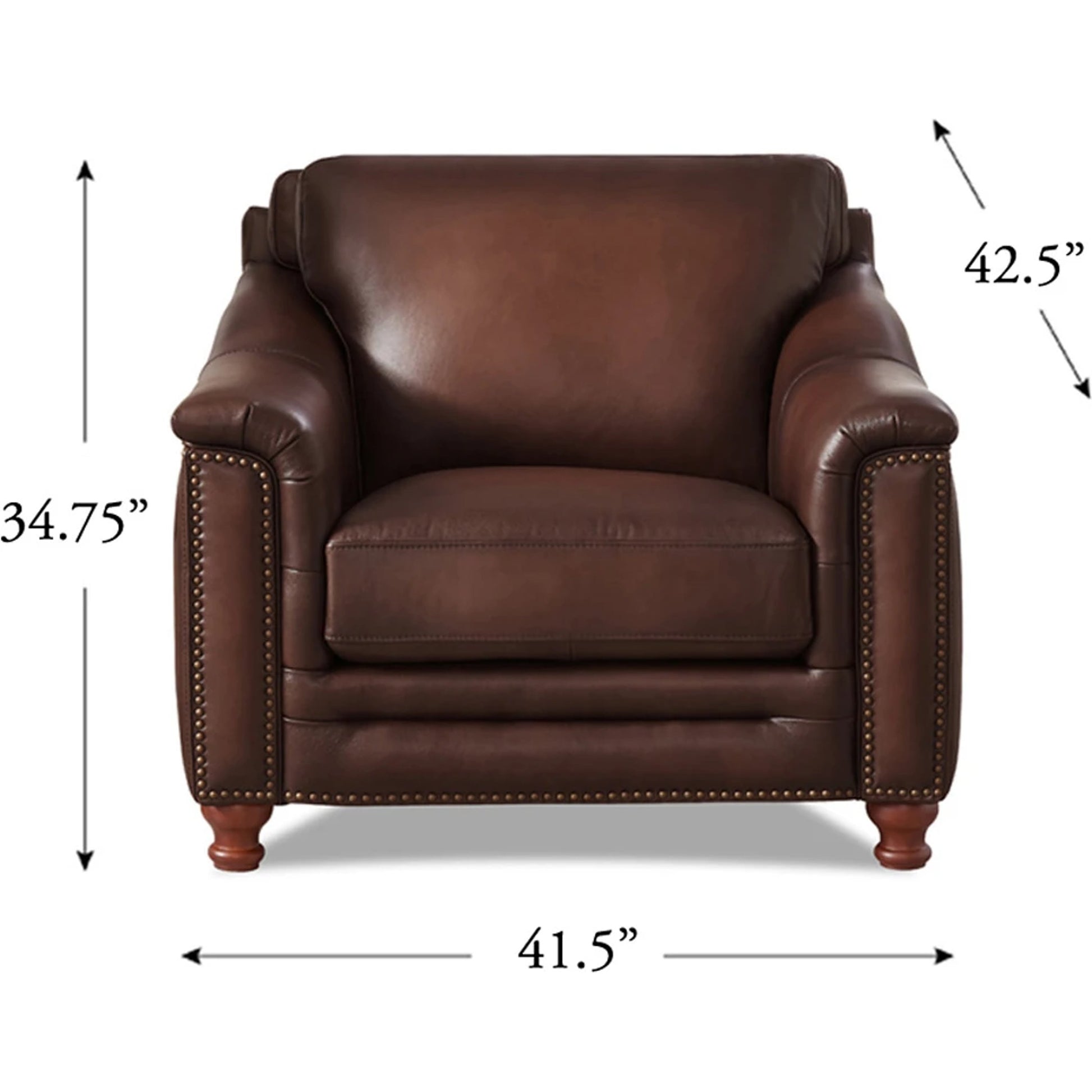 Belfast Chair by Hydeline in ash gray. Made from leather in a transitional style.