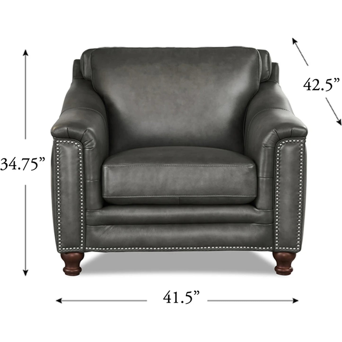 003 SI-2095628 | Additional Silo | Belfast Chair by Hydeline in ash gray. Made from leather in a transitional style.