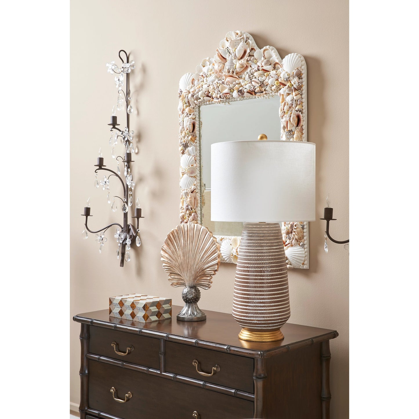 002 SI-2104650 | Lifestyle | Perennial Sconce by Chelsea House in bronze, clear. Made from iron/crystal in a modern style.