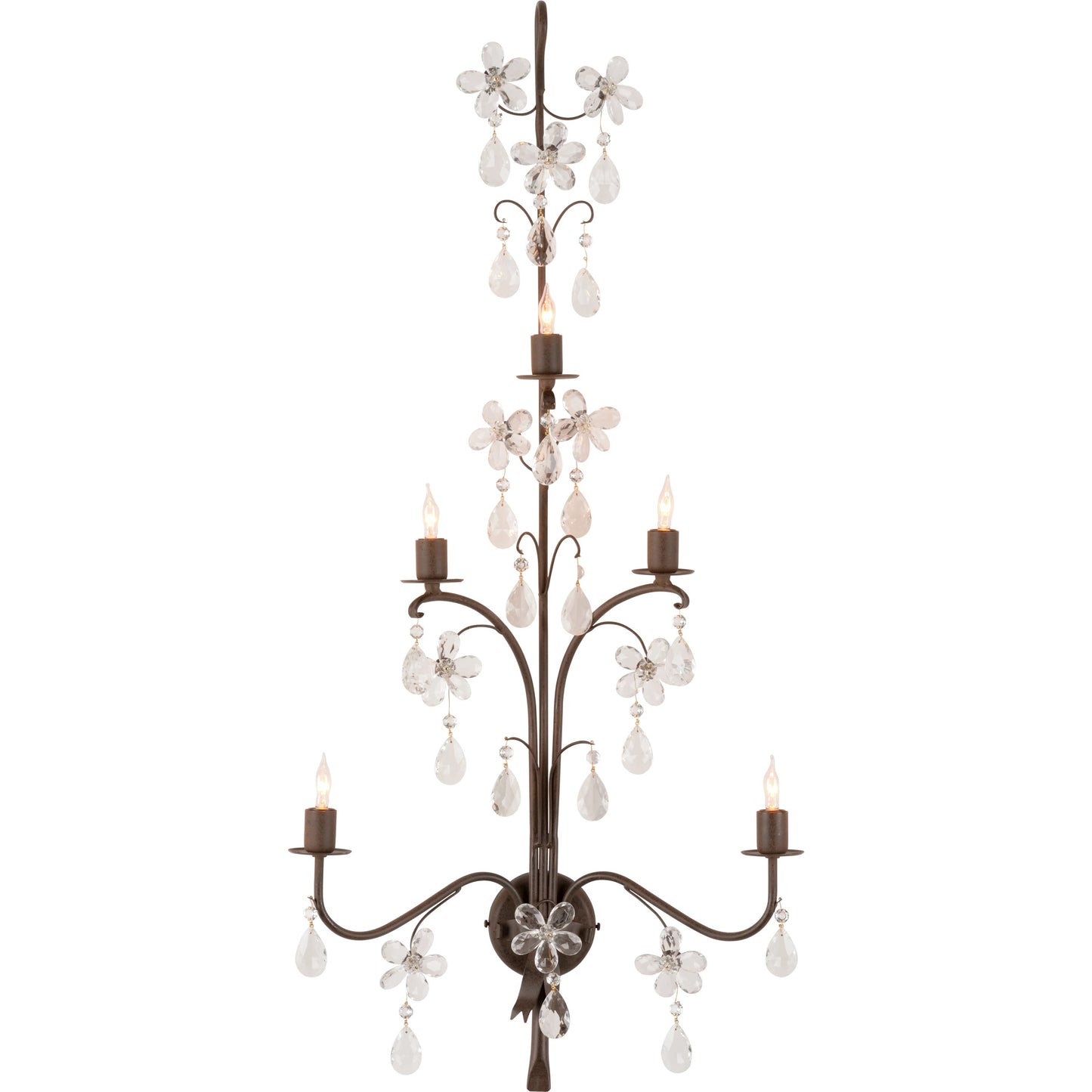 001 SI-2104650 | Primary Silo | Perennial Sconce by Chelsea House in bronze, clear. Made from iron/crystal in a modern style.