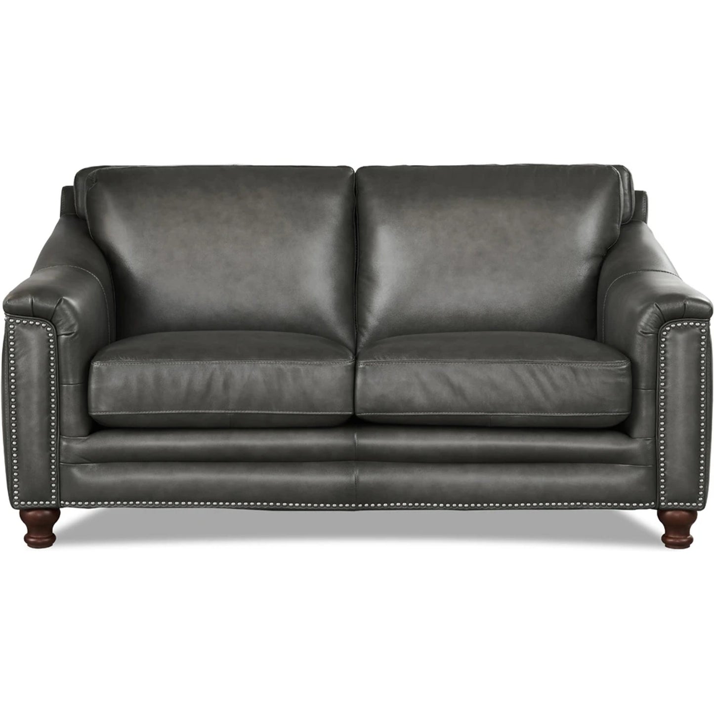 001 SI-2095630 | Primary Silo | Belfast Loveseat by Hydeline in ash gray. Made from leather in a transitional style.