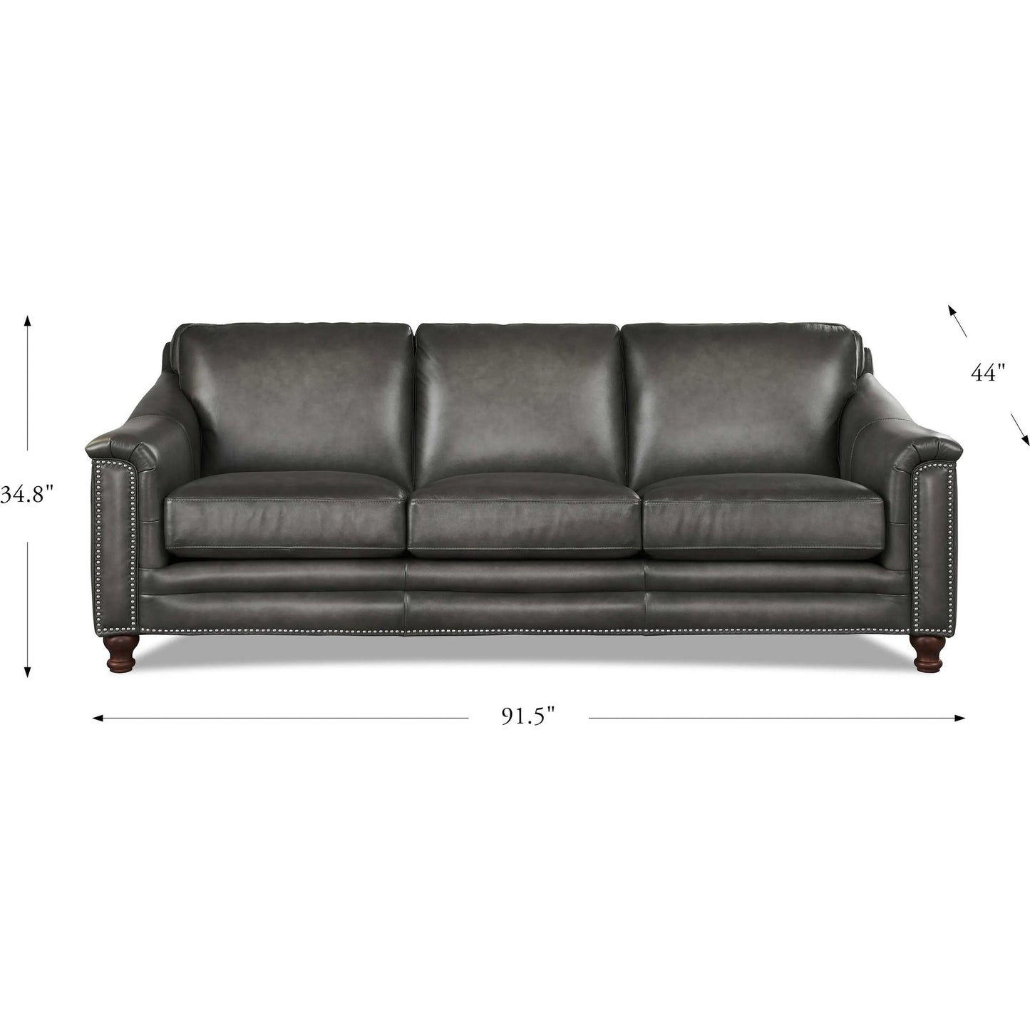 002 SI-2095634 | Additional Silo | Belfast Sofa by Hydeline in ash gray. Made from leather in a transitional style.