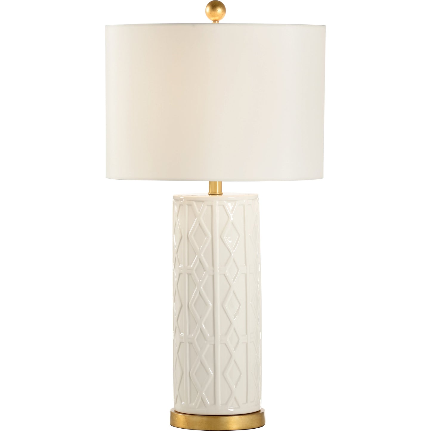 013 SI-2104662 | Primary Silo | Andreu Lamp by Chelsea House in white glaze, antique gold leaf. Made from unique in a modern style.