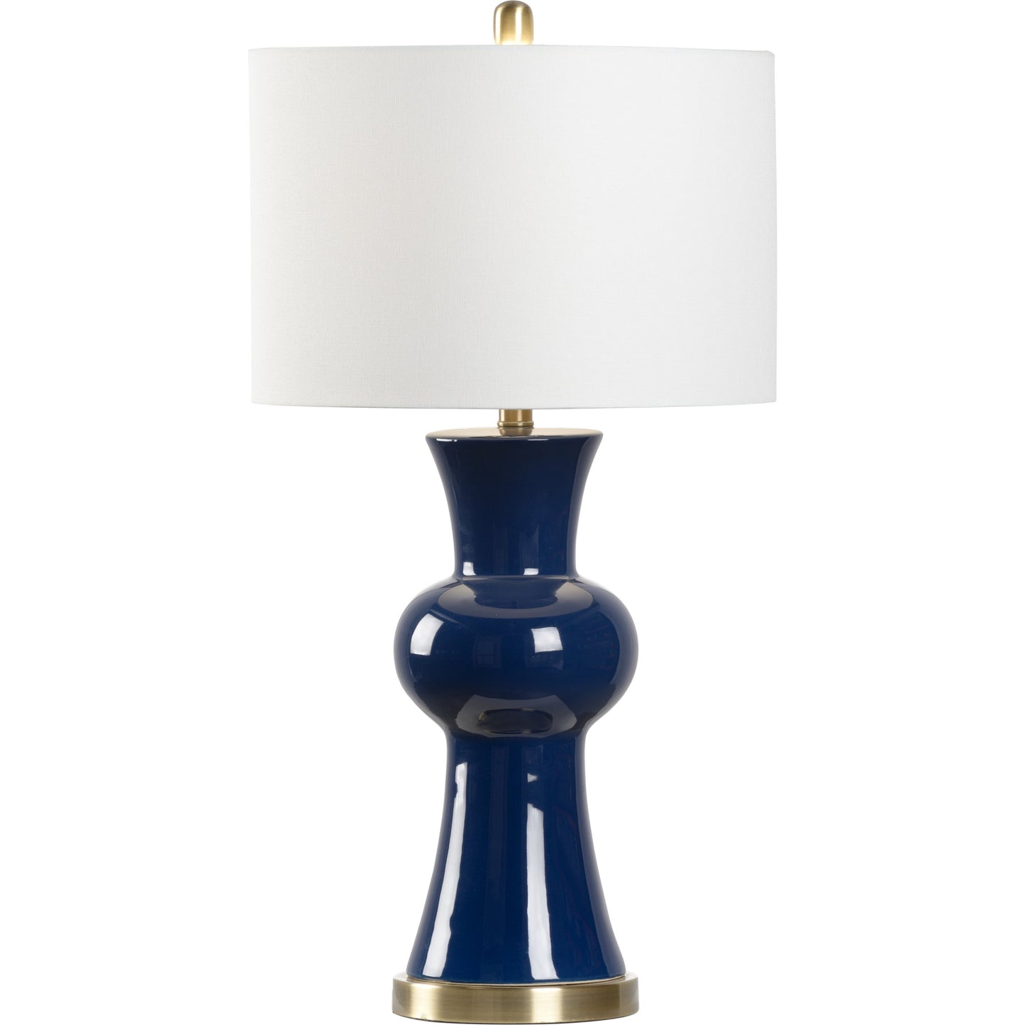 001 SR-782595 | Primary Silo | Rockport Beach Lamp by Chelsea House in cobalt glaze, antique brass. Made from ceramic in a transitional style.