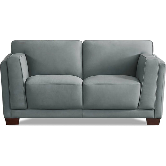 Marshall 2-Seat Leather Sofa by Hydeline in slate gray. Made from leather/split, solid hardwood kiln dried in a unique style.