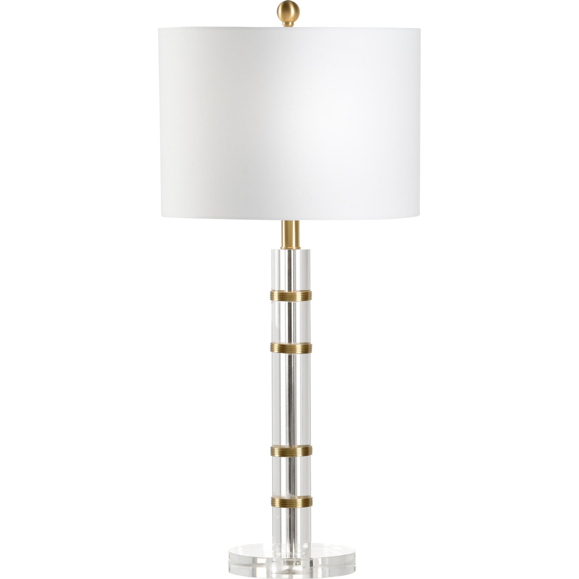 Merida Crystal Lamp by Chelsea House in clear, gold. Made from acrylic, brass in a transitional style.