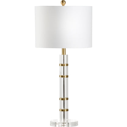 Merida Crystal Lamp by Chelsea House in clear, gold. Made from acrylic, brass in a transitional style.