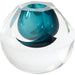 Hexagon Cut Glass Vase by Global Views. Made from art glass in a coastal style.