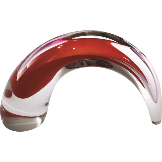 Comma Vase by Global Views in fire. Made from art glass in a modern style.