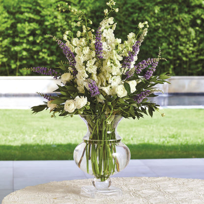 Charleston Hurricane Vase by Global Views. Made from glass in a transitional style.