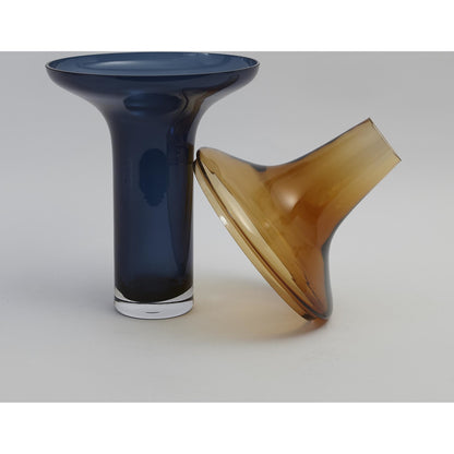 Over Cobalt Vase by Global Views. Made from art glass in a modern style.