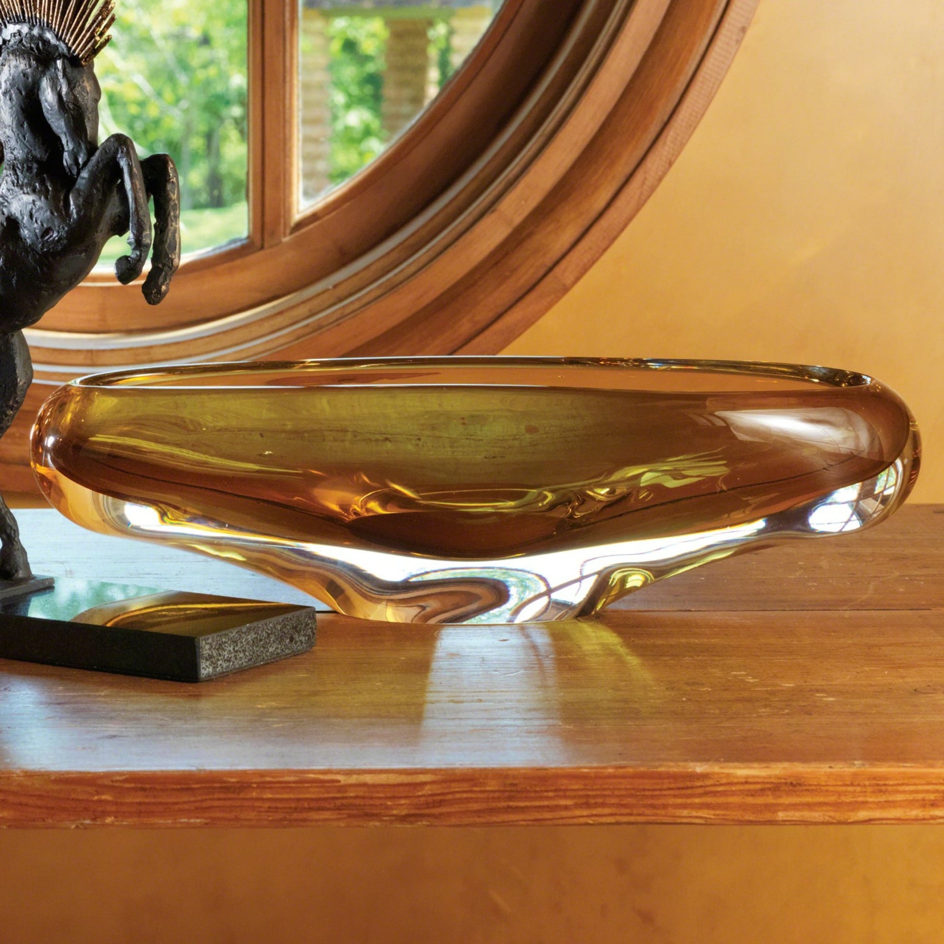 Canoe Bowl by Global Views. Made from art glass in a eclectic & global style.