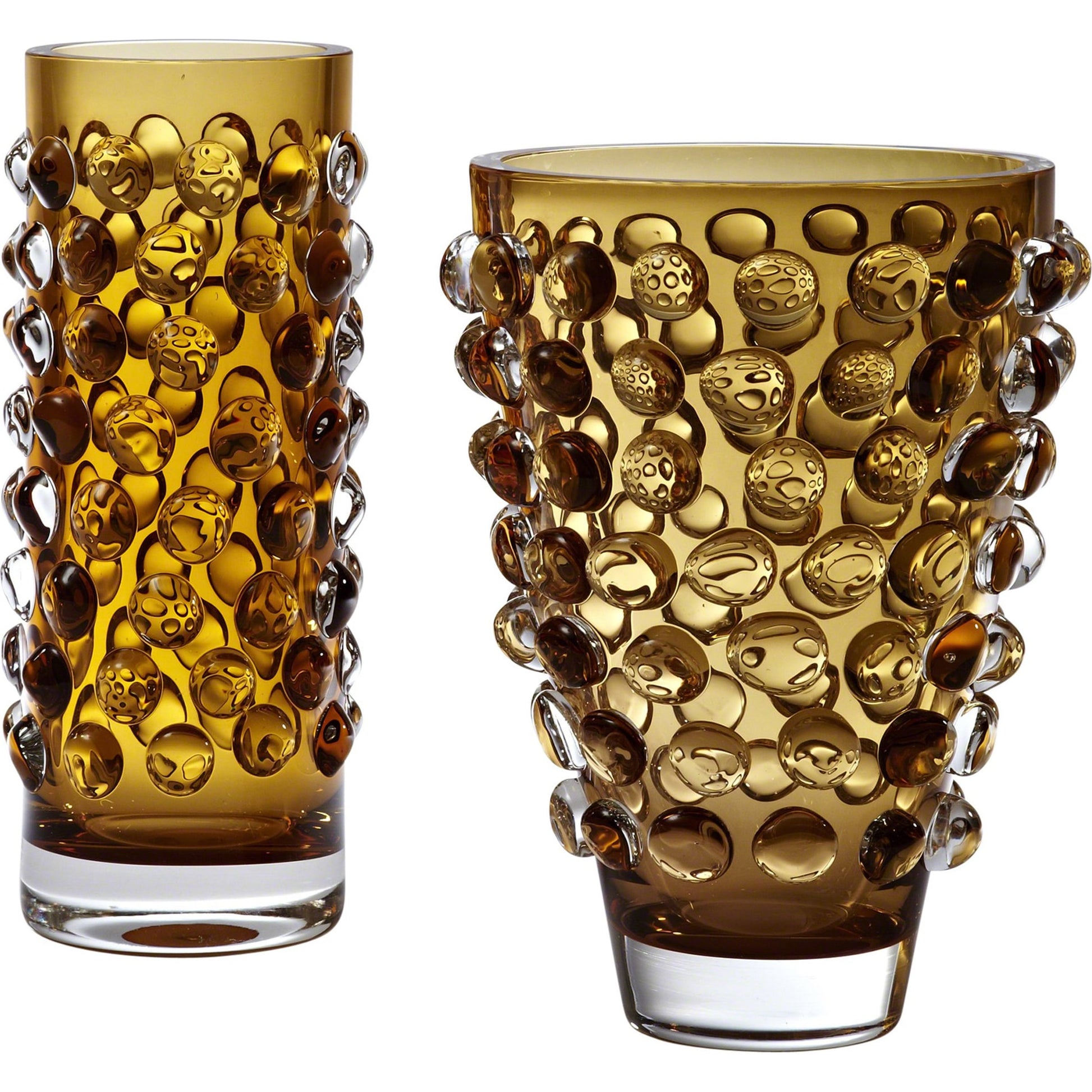 Bubble Wide Vase by Global Views in brown. Made from art glass in a transitional style.