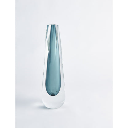 Triangle Cut Glass Vase by Global Views. Made from art glass in a modern style.