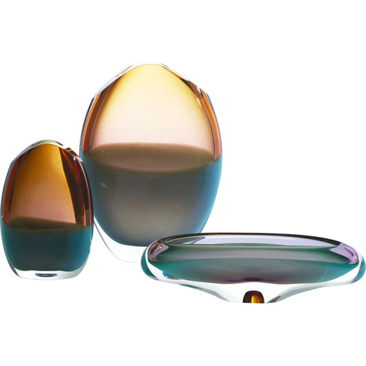 Oval Vase by Global Views. Made from art glass in a coastal style.