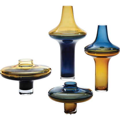 Over Cobalt Vase by Global Views. Made from art glass in a modern style.