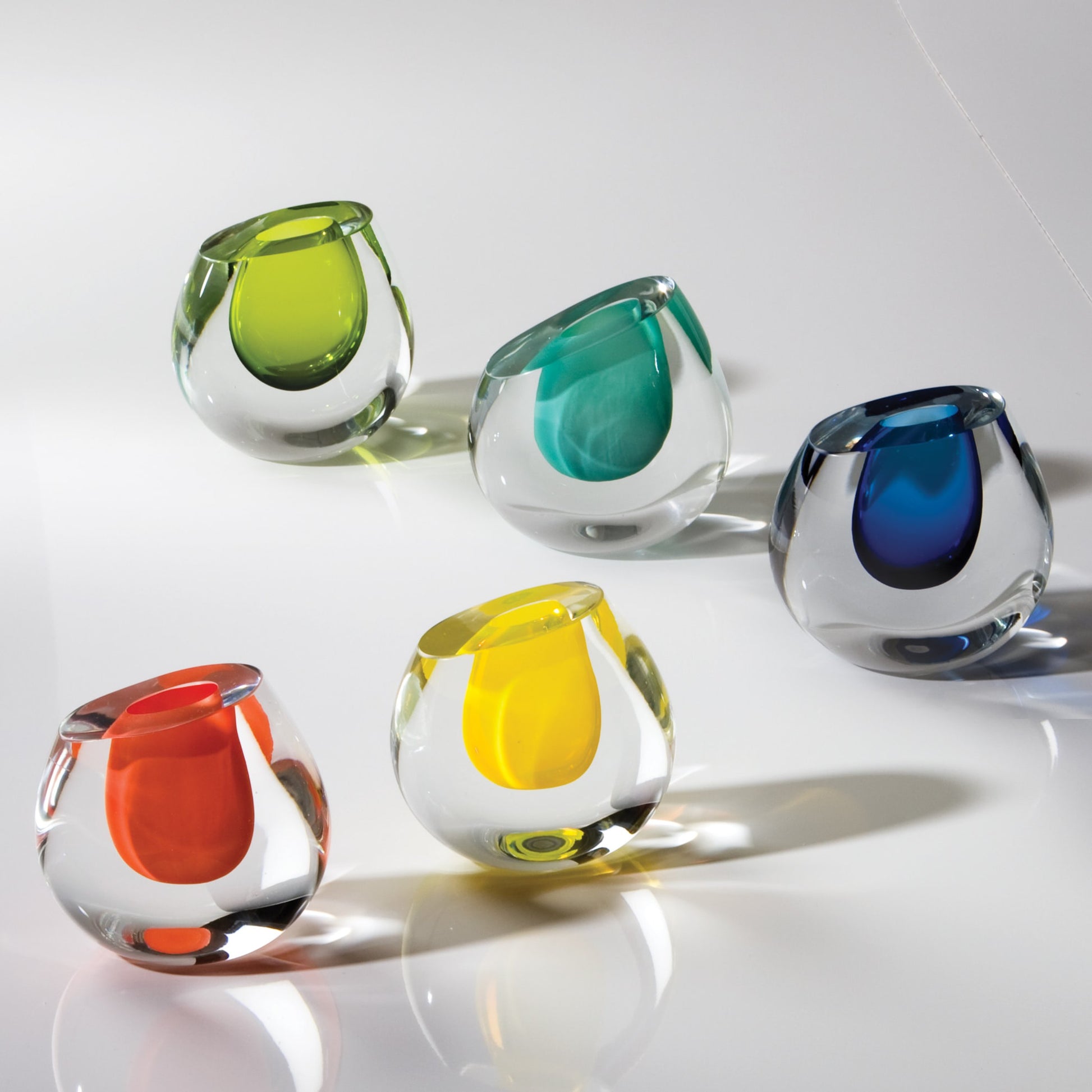 Color Drop Vase by Global Views. Made from art glass in a modern style.