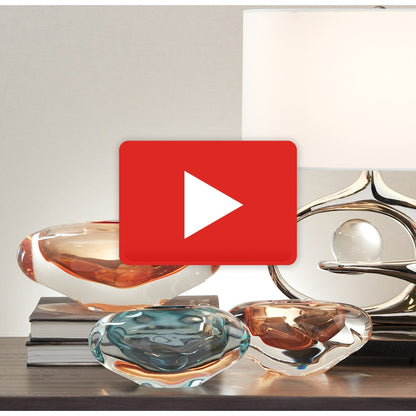 Abstract Bean Vase by Global Views. Made from art glass in a eclectic & global style.