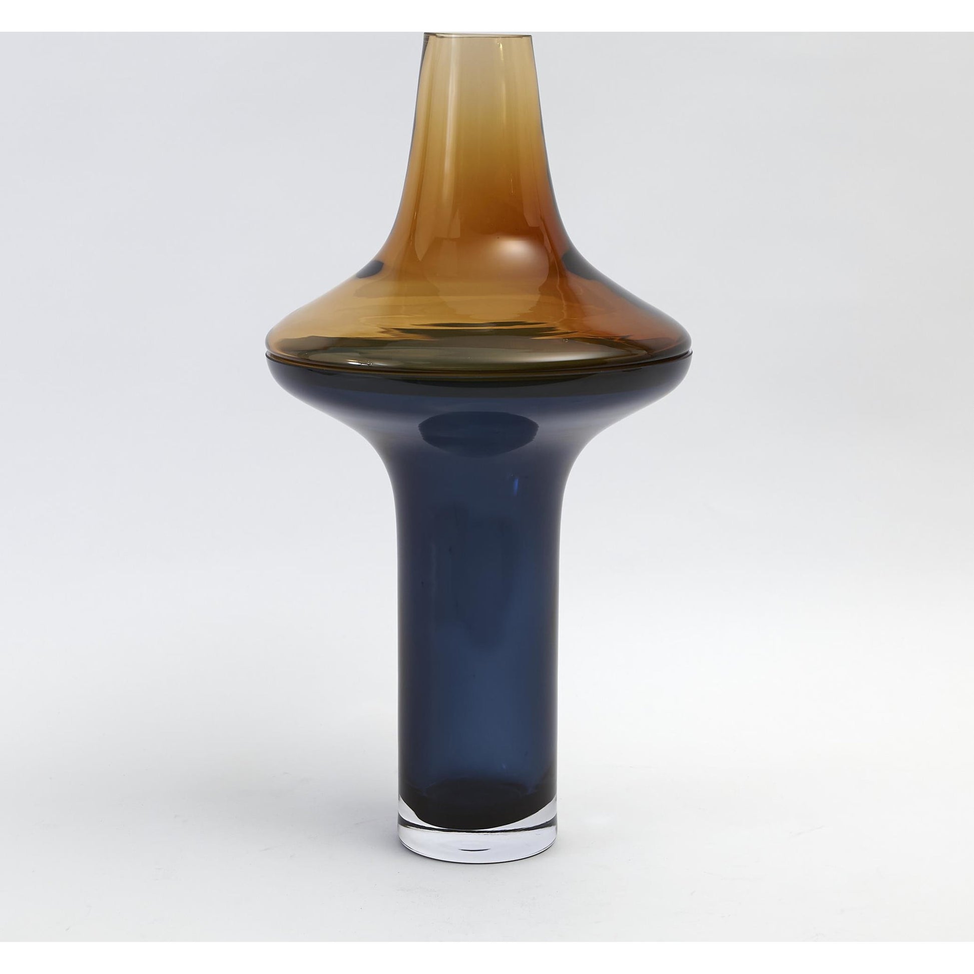 Over Cobalt Vase by Global Views. Made from art glass in a modern style.