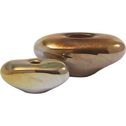 Abstract Bean Vase by Global Views. Made from art glass in a eclectic & global style.