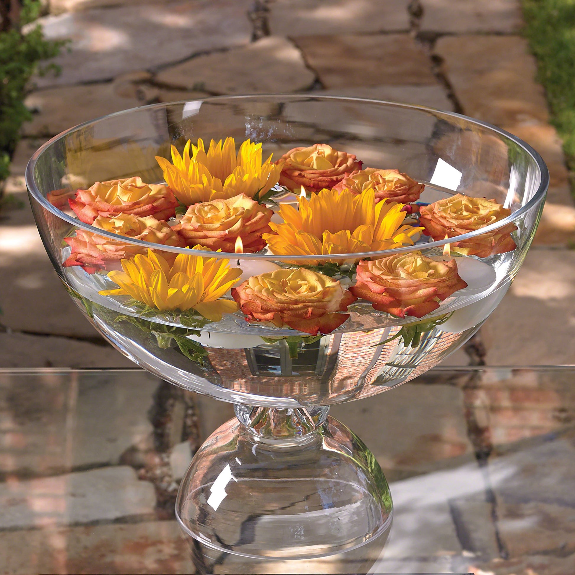 Grande Footed Bowl by Global Views. Made from glass in a traditional style.