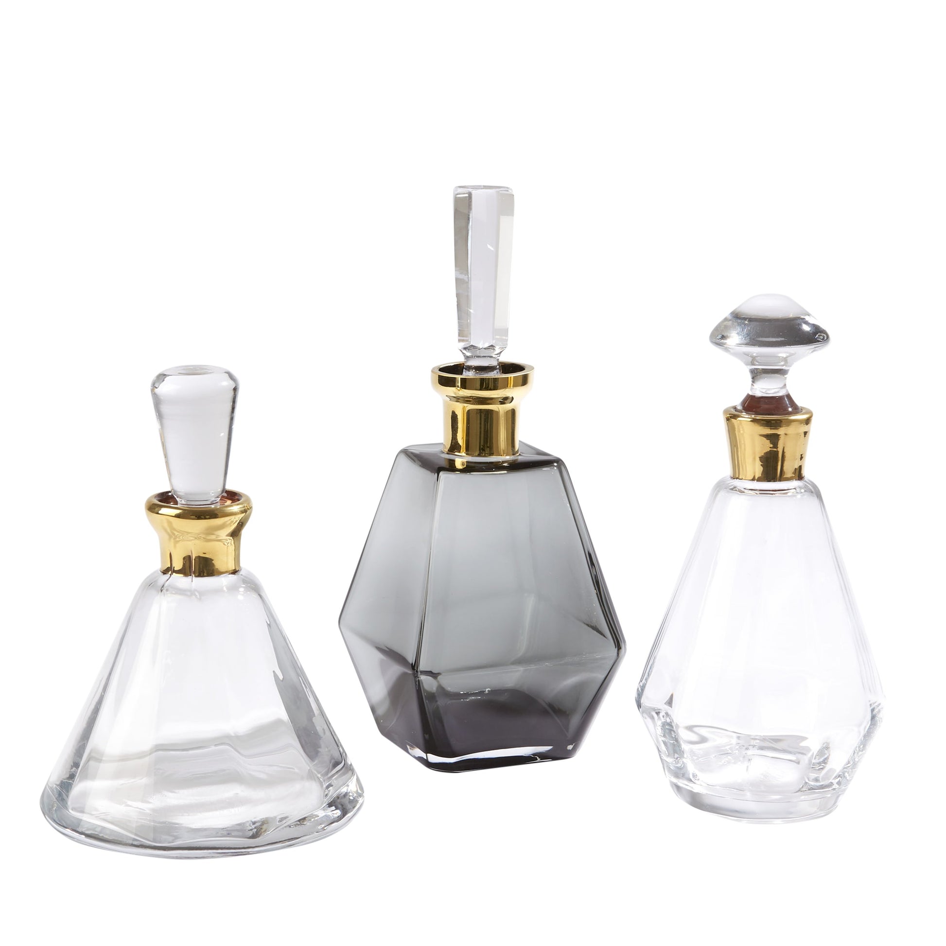 Cone Decanter by Global Views. Made from glass in a transitional style.