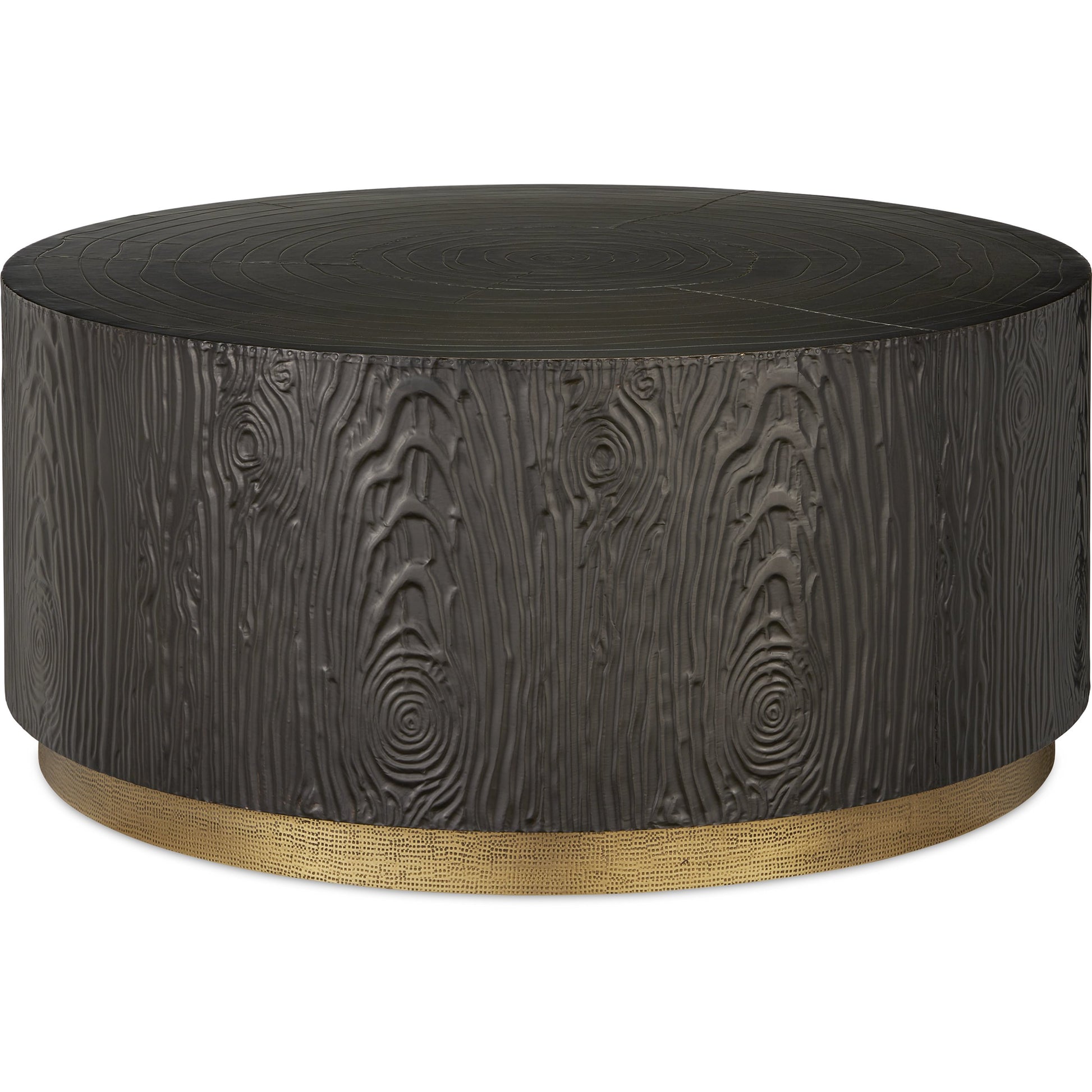 Terra Cocktail Table by Currey and Company in bronze, brass. Made from natural wood, brass in a modern style.
