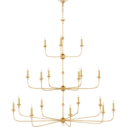 Nottaway Grande Chandelier by Currey and Company. Made from wrought iron in a traditional style.