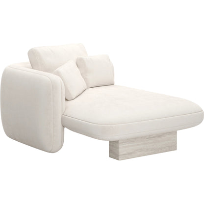 Overlap Chaise by Caracole in whisper of gold. Made from stone in a transitional style.