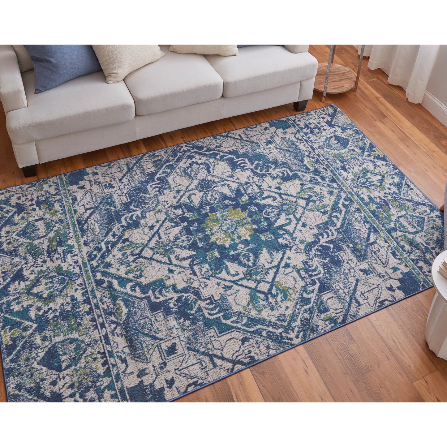 017 SI-1752208 | Lifestyle | Foster Transitional Oriental Rug - 3760F by Feizy in blue, green, ivory. Made from polypropylene in a unique style.