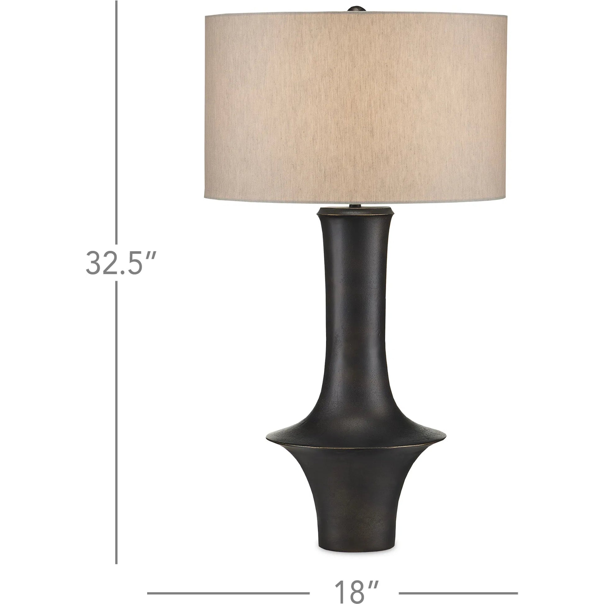 Silvestri Table Lamp by Currey and Company in black. Made from cast aluminum in a modern style.