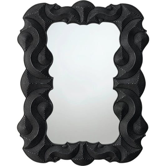 Baroque Mirror by The Livingston Collection in black and satin black. Made from resin, metal: iron, mdf, mirror in a unique style.