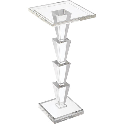 Tiana Drinks Table by Currey and Company in clear. Made from optic crystal in a unique style.