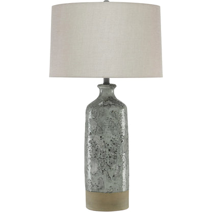Stargazer Table Lamp by Currey and Company in gray. Made from terracotta, metal, glass mosaics in a modern style.