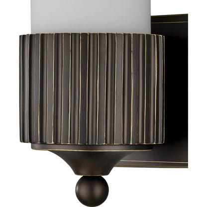 Bryce Bath Wall Sconce by Currey and Company. Made from composite, glass in a modern style.