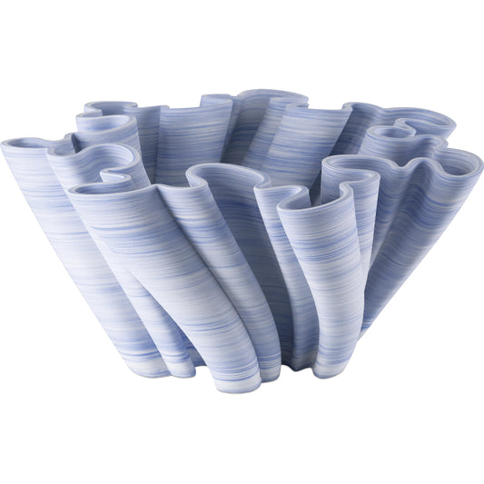 Twirl Bowl by Currey and Company in blue. Made from porcelain in a unique style.
