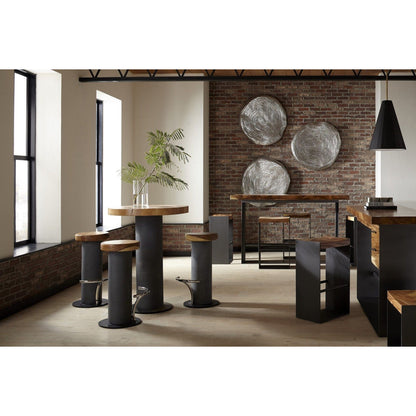 Iron Frame Bar Table by Phillips Collection in black, brown. Made from wood in a modern style.