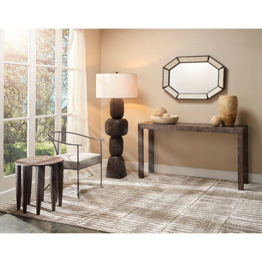 Colony Mirror by Jamie Young in off white. Made from mango wood, camel bone, mdf, mirror in a cottage & farmhouse style.