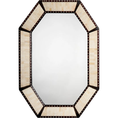 Colony Mirror by Jamie Young in off white. Made from mango wood, camel bone, mdf, mirror in a cottage & farmhouse style.