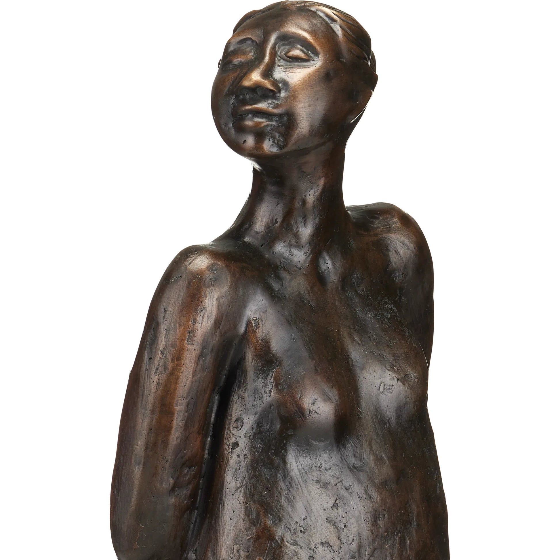 The Tall Empress Bronze by Currey and Company in bronze. Made from bronze in a rustic style.