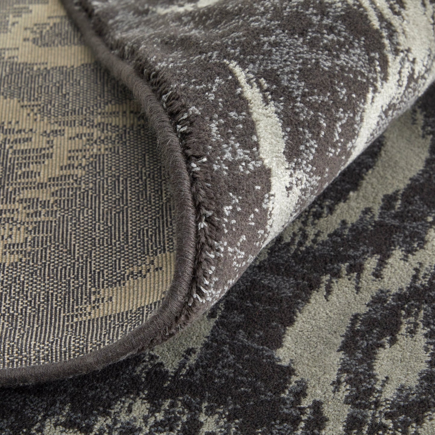 003 SI-1869048 | Closeup | Azeri Transitional Damask Rug - 3842F by Feizy in gray, taupe, ivory. Made from wool, viscose in a unique style.