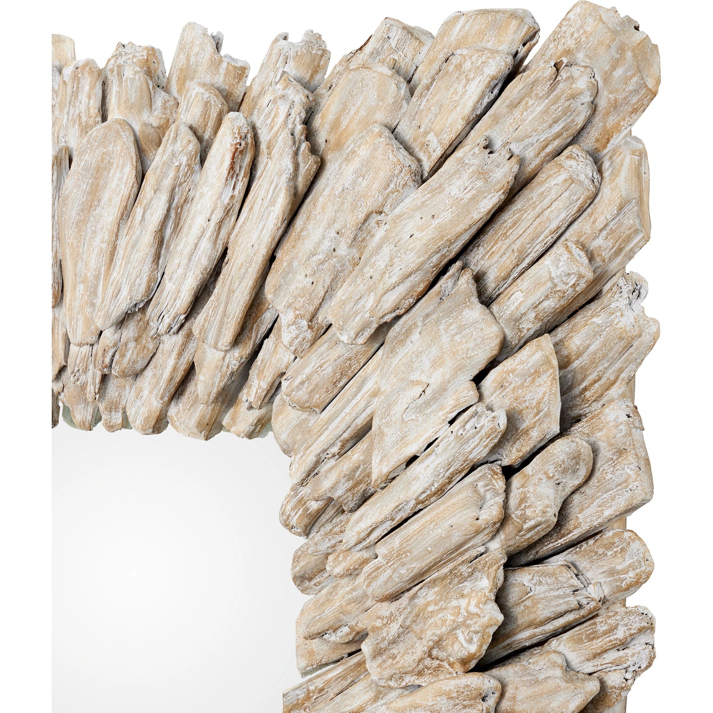 003 SI-2133862 | Closeup | Beachhead Wash Mirror by Currey and Company in whitewashed driftwood, mirror. Made from wood, glass in a modern style.