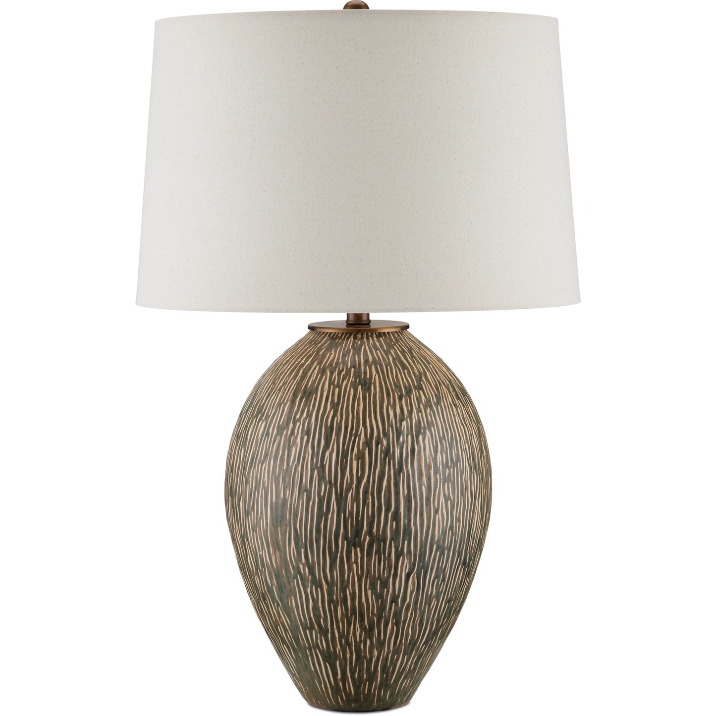 004 SI-2191741 | Additional Silo | Hildreth Table Lamp by Currey and Company in olive green, beige, off-white, antique brass. Made from porcelain, metal in a modern style.