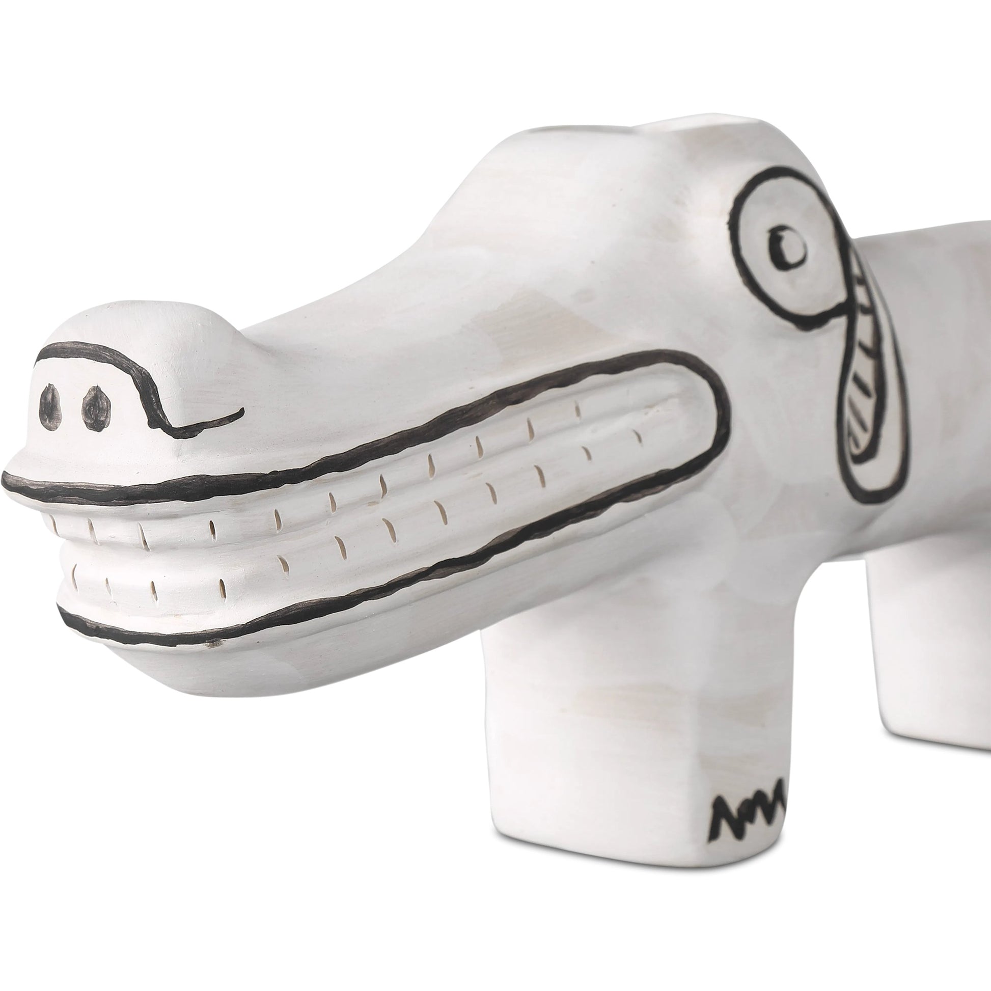 Spot the Dog by Currey and Company in washed white, black. Made from porcelain in a eclectic & global style.