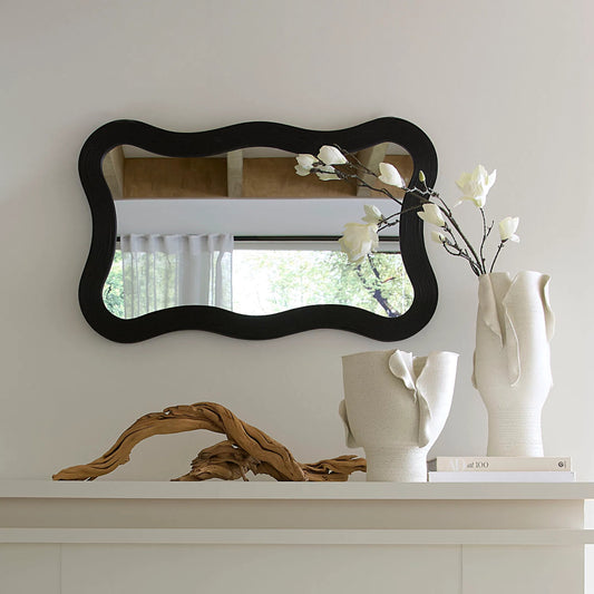 Dali Mirror by The Livingston Collection. Made from bamboo, plywood, mirror in a unique style.