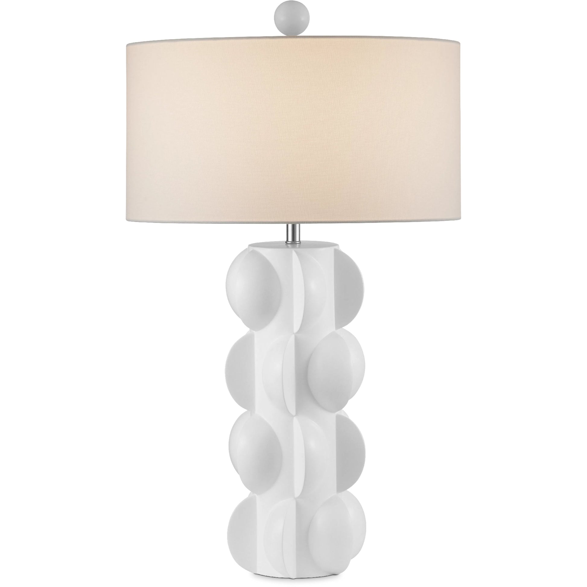 Salizzole Table Lamp by Currey and Company in white. Made from composite in a modern style.